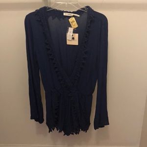 Blue long sleeve romper